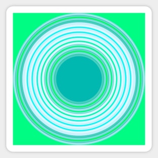 Circles in each other on green Sticker